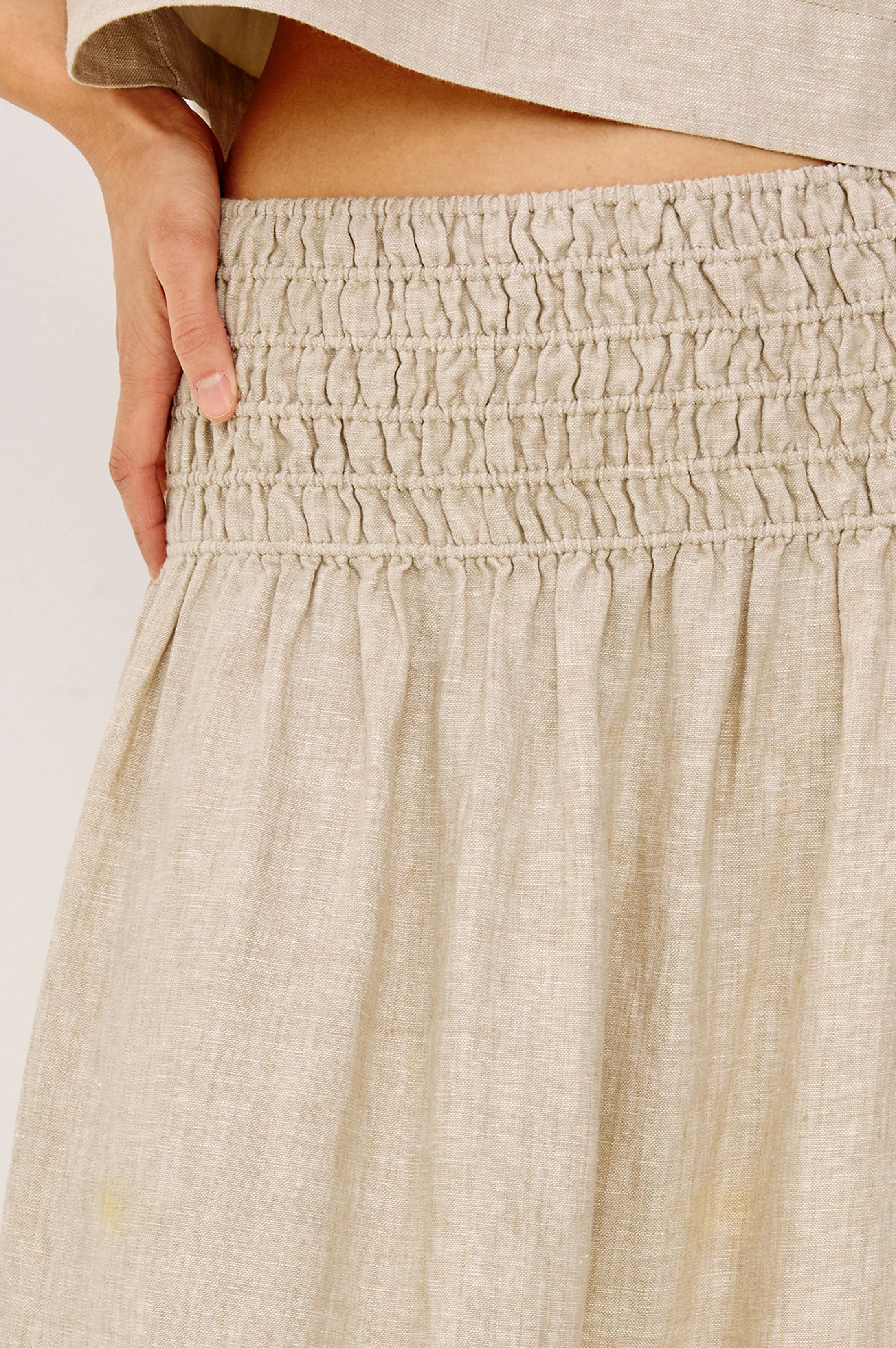 ALESSA SKIRT - HEATHERED FLAX - Image 2