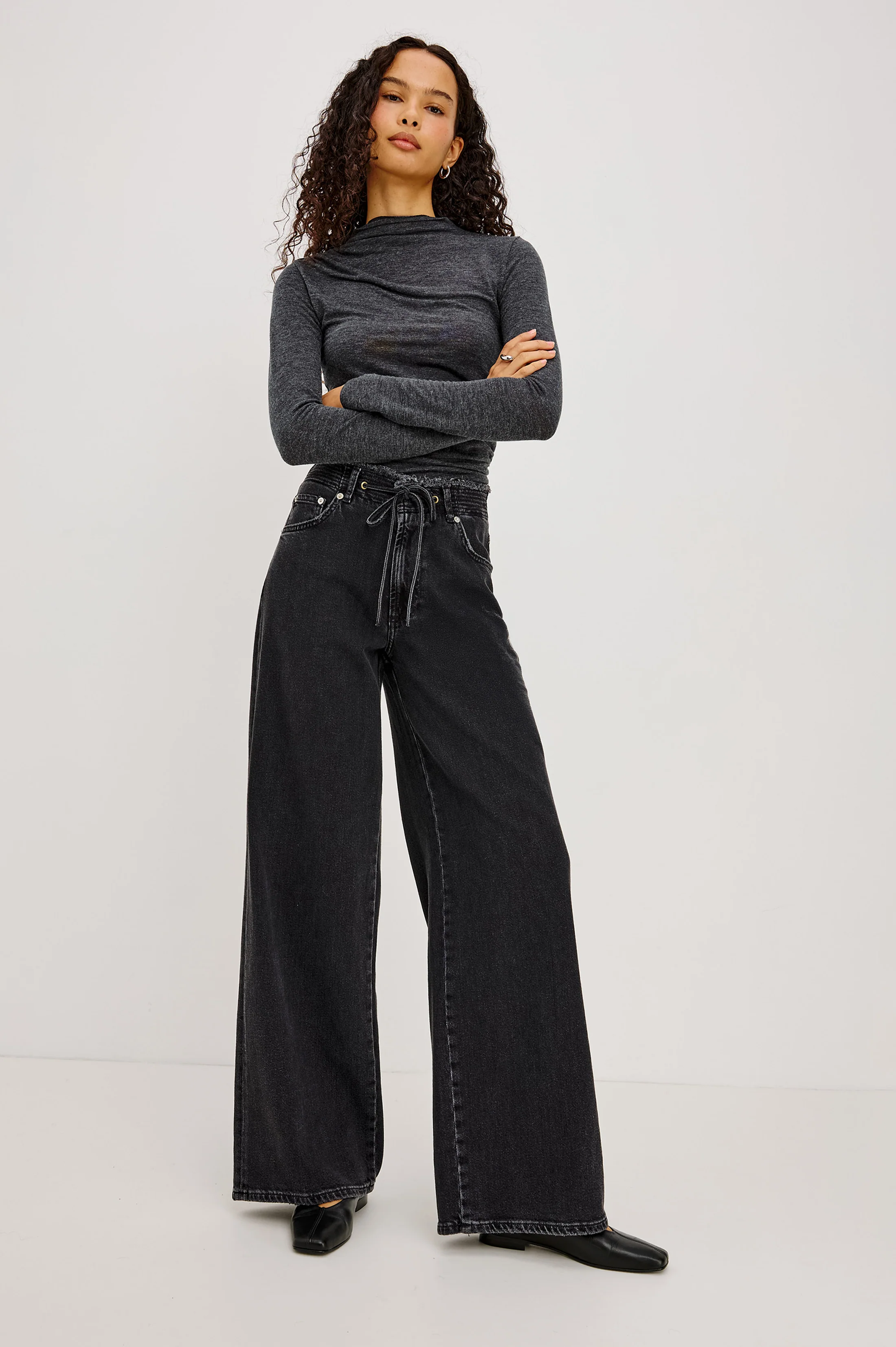 ANGELENO WIDE LEG - ASH BLACK