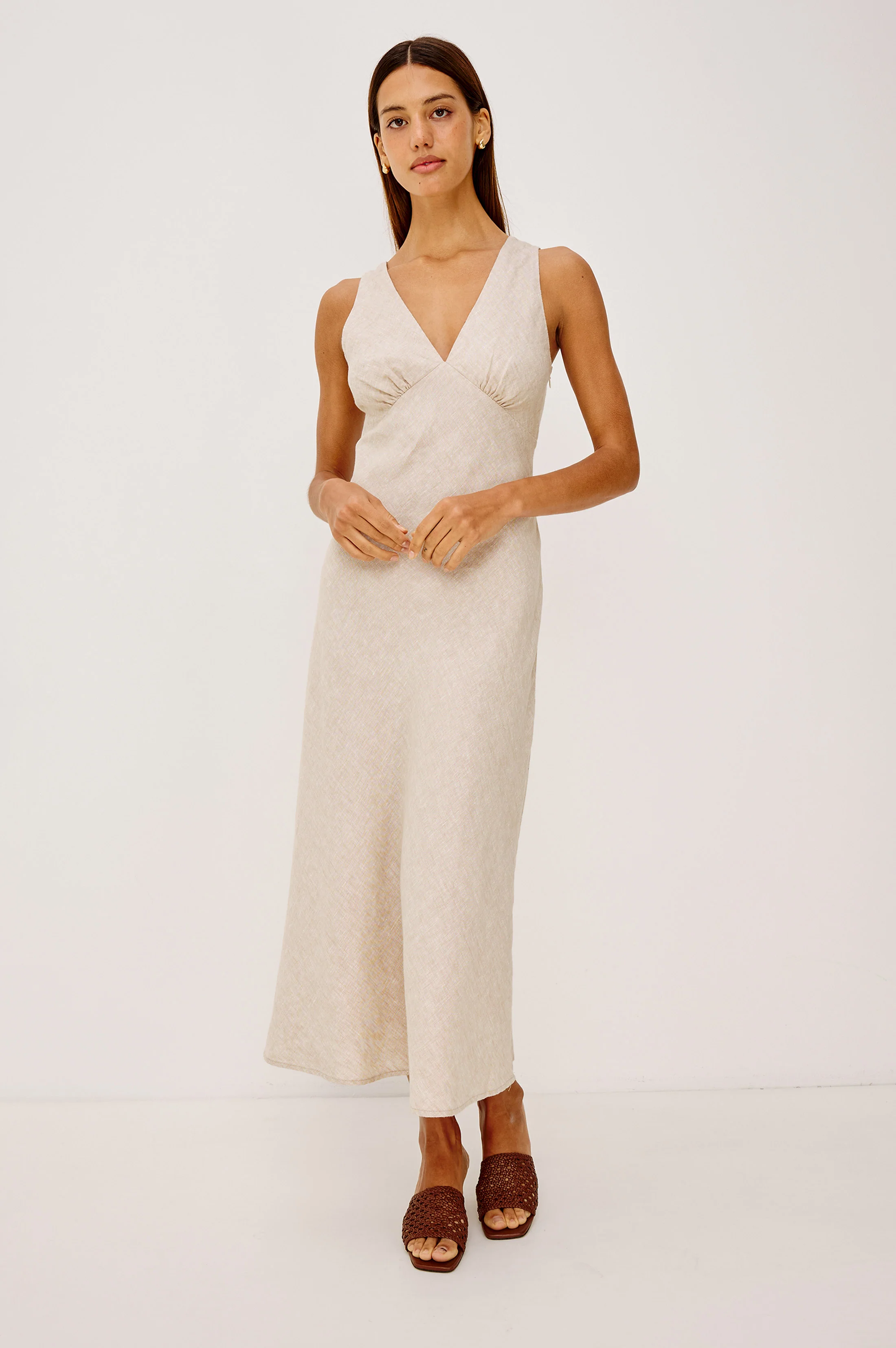 AVIANNA DRESS - HEATHERED FLAX - Image 3