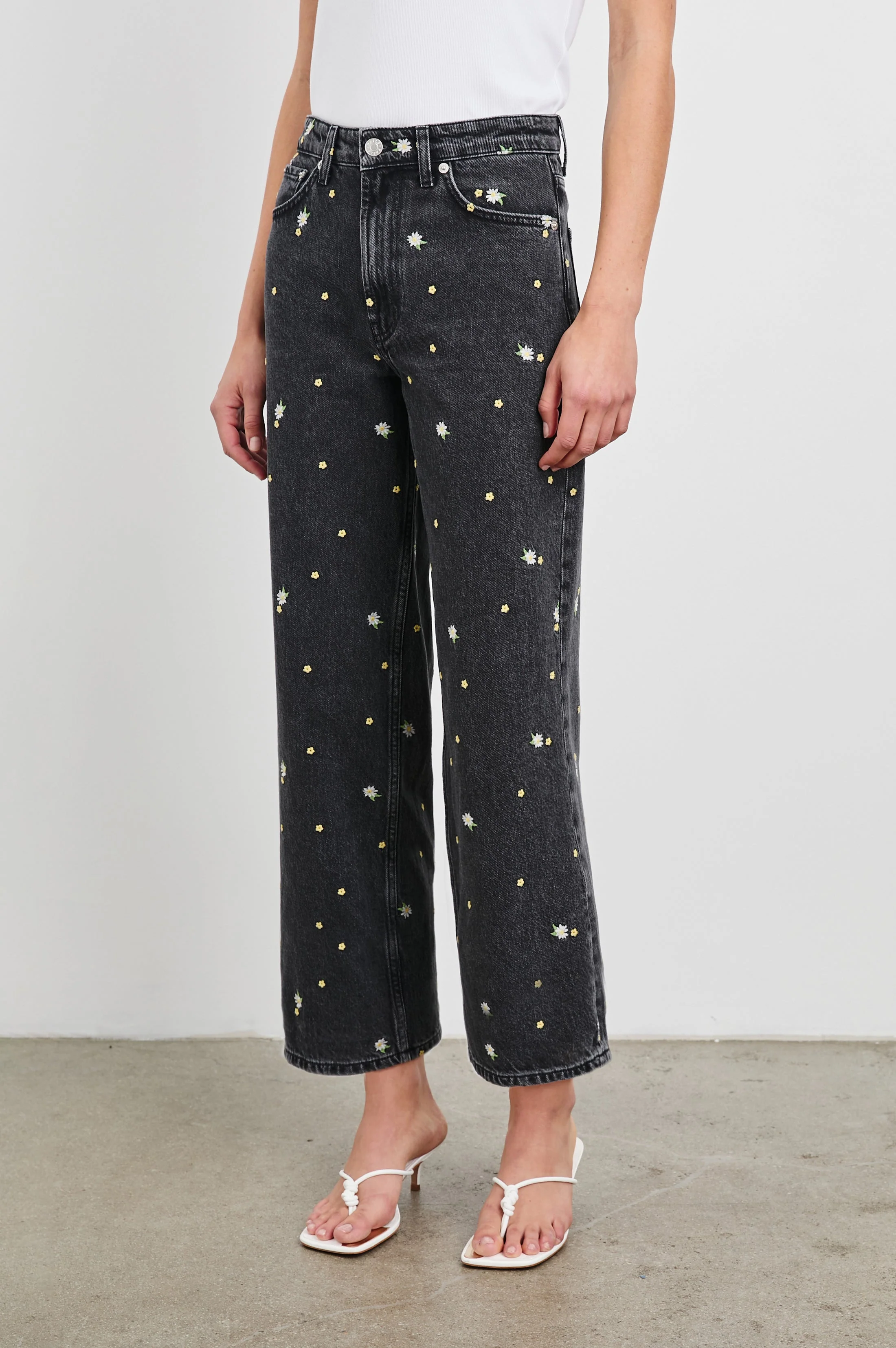 GETTY CROP WIDE LEG - ASH BLACK FLORAL