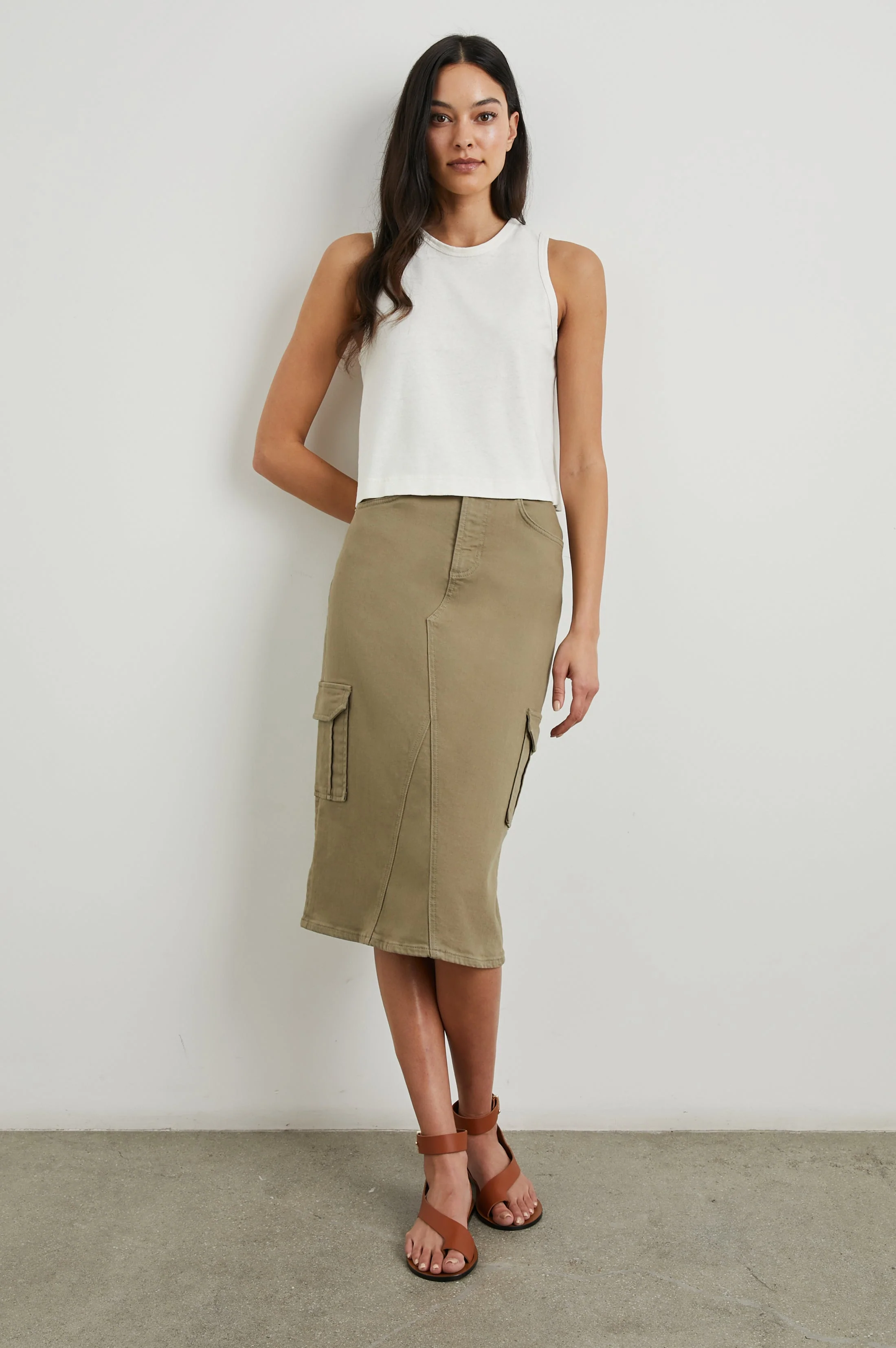 HIGHLAND CARGO SKIRT - WASHED OLIVE - Image 3