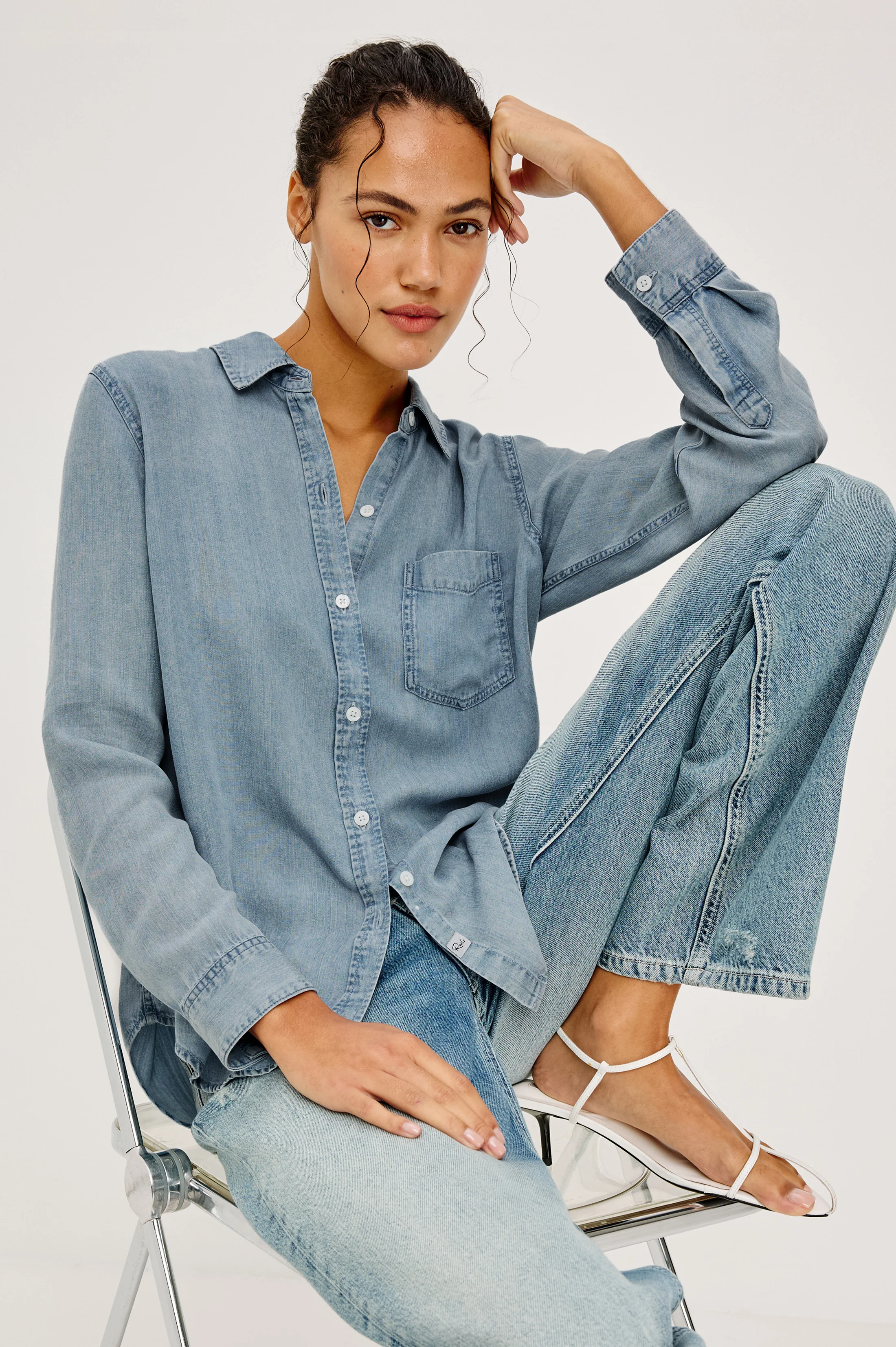 INGRID SHIRT - MED VINTAGE CLOUD WASH