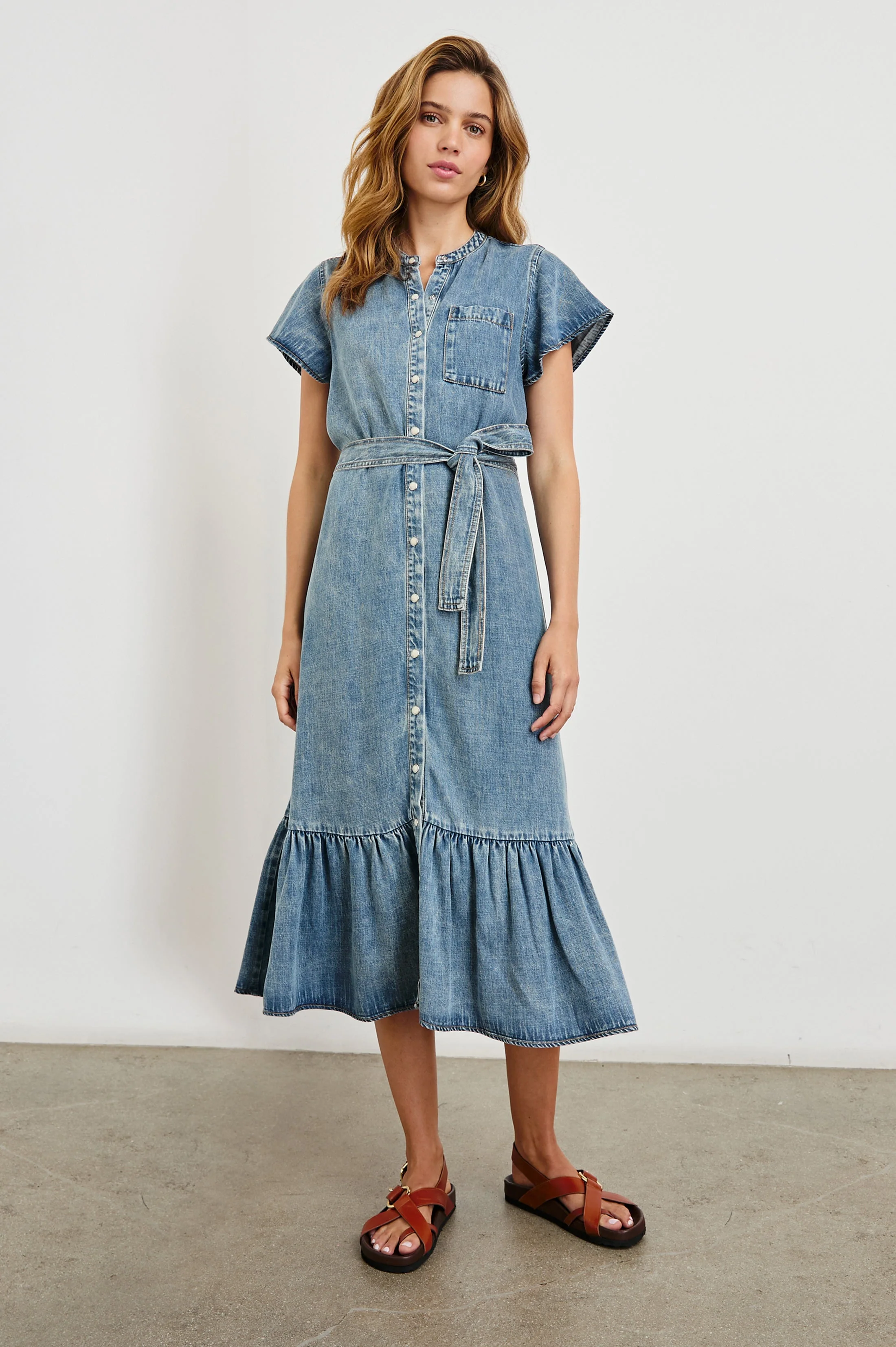KAHLO DRESS - MID BLUE