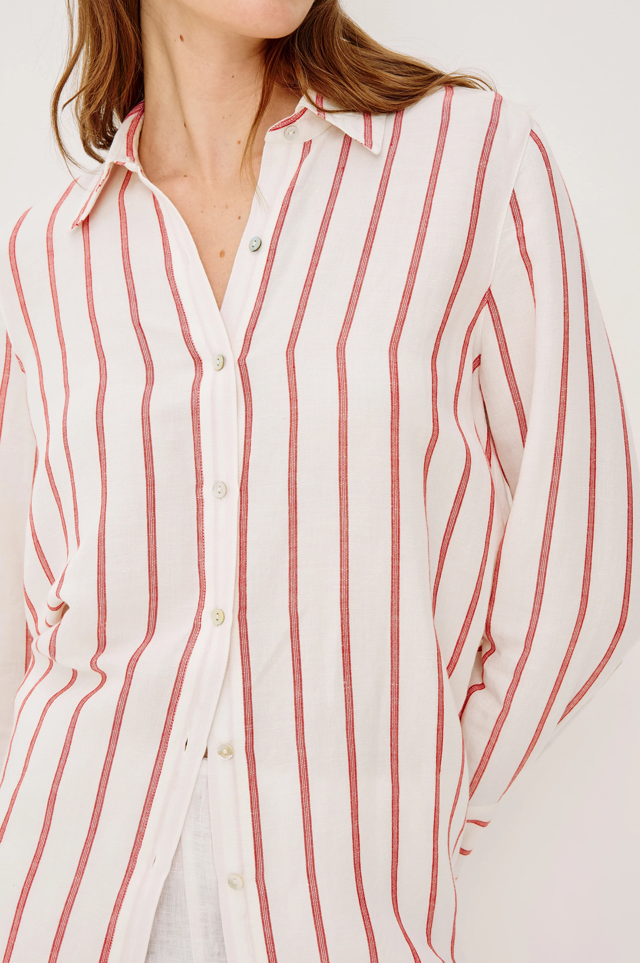 KNOX SHIRT - SCARLET IVORY STRIPE - Image 2