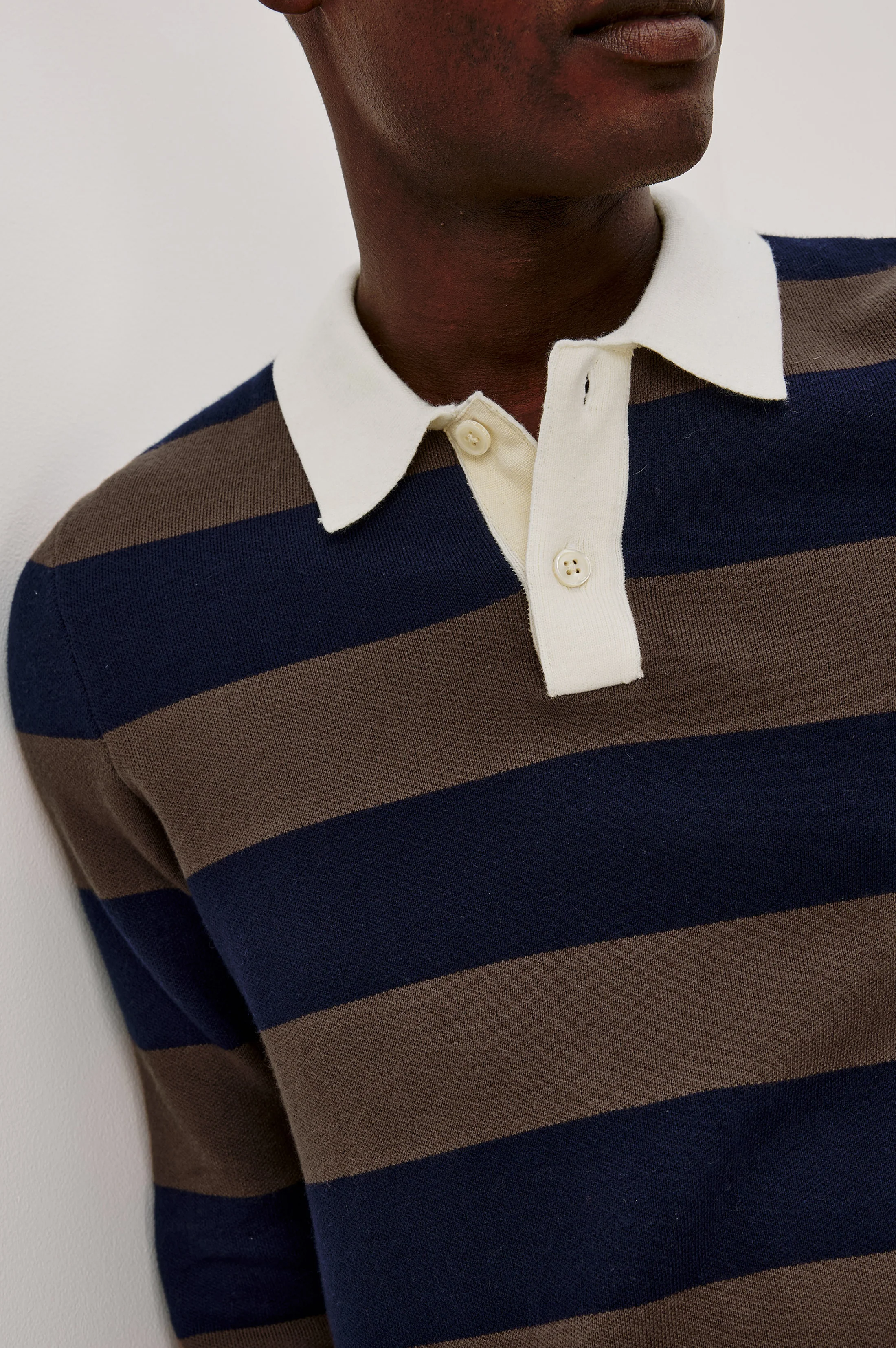 LUTHER SWEATER - NAVY CAROB STRIPE - Image 2