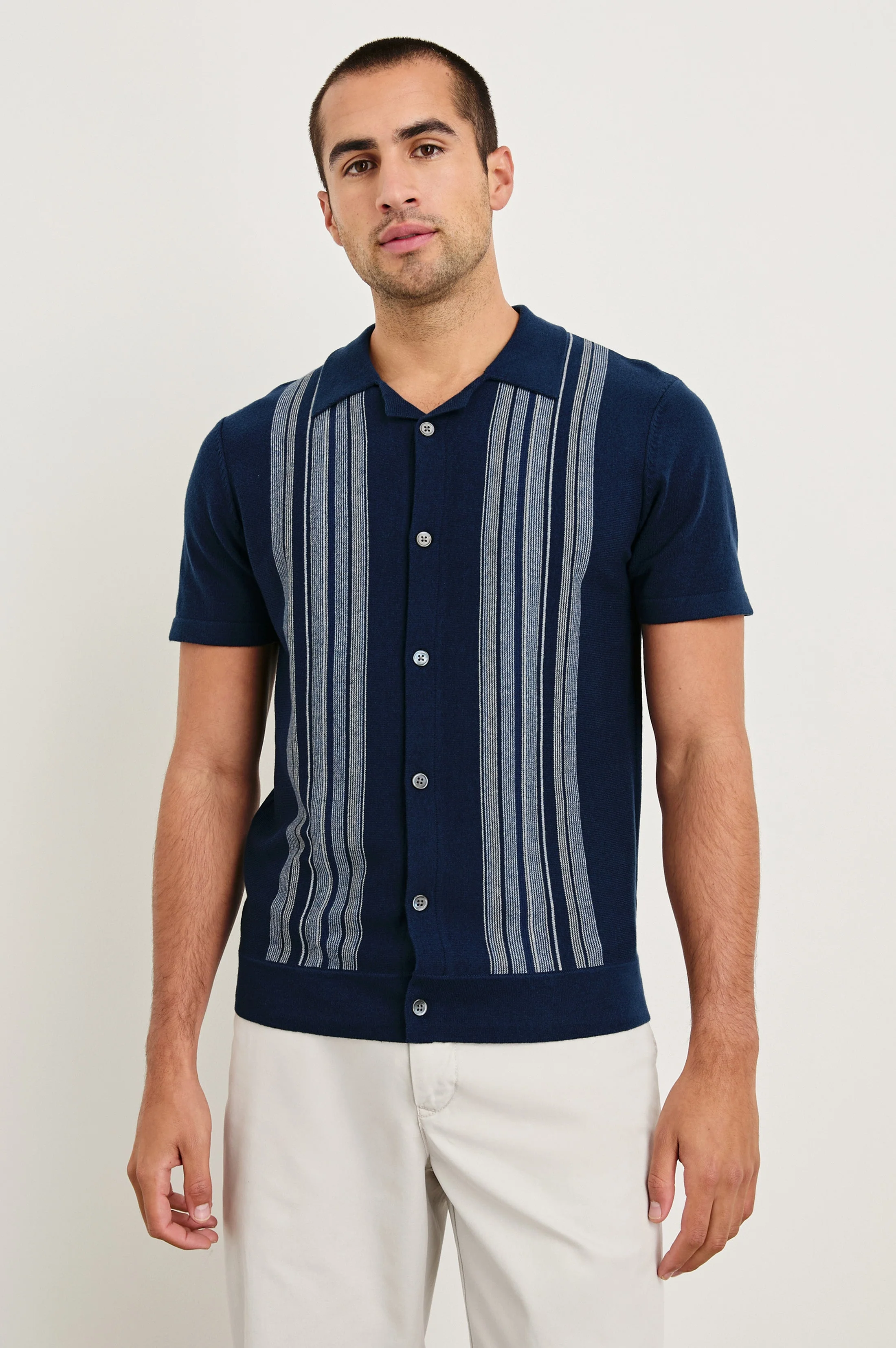 SILAS SHIRT - BLUE HEATHER MULTI