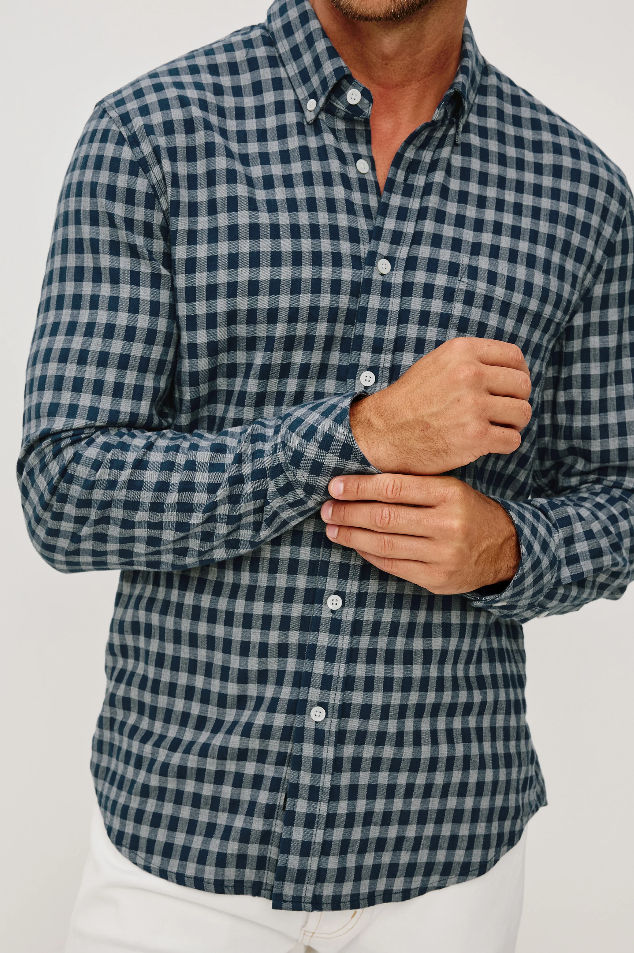 VANCE SHIRT - NAVY IVORY CHECK - Image 2